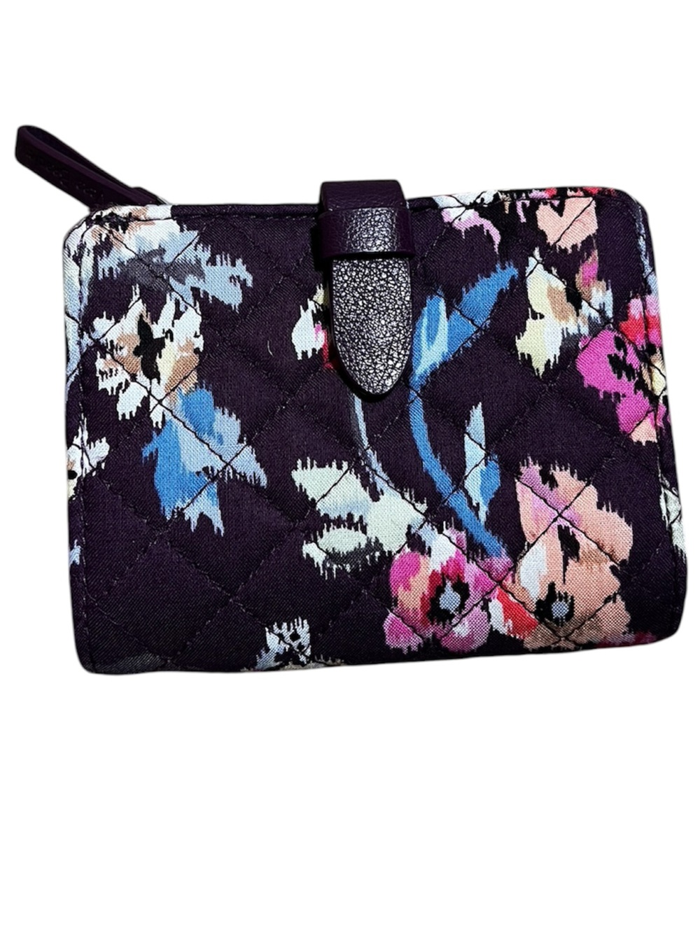 Vera Bradley Iconic RFID Small Wallet Indiana Rose Floral Quilted ID Bill